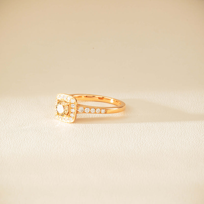 18ct Rose Gold .51ct Champagne Diamond Aurora Ring - Ring - Walker & Hall