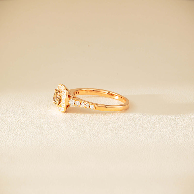 18ct Rose Gold .51ct Champagne Diamond Aurora Ring - Ring - Walker & Hall