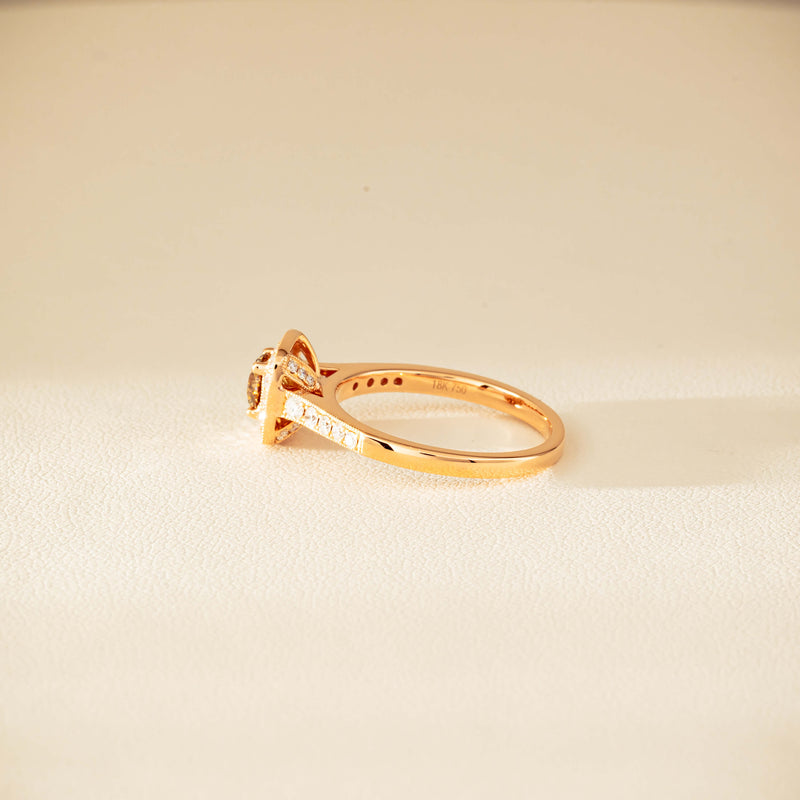 18ct Rose Gold .51ct Champagne Diamond Aurora Ring - Ring - Walker & Hall