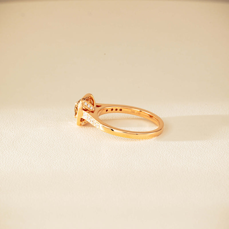 18ct Rose Gold .51ct Champagne Diamond Aurora Ring - Ring - Walker & Hall