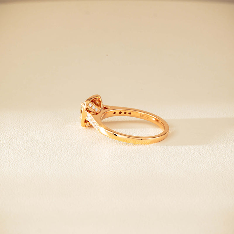 18ct Rose Gold .51ct Champagne Diamond Aurora Ring - Ring - Walker & Hall