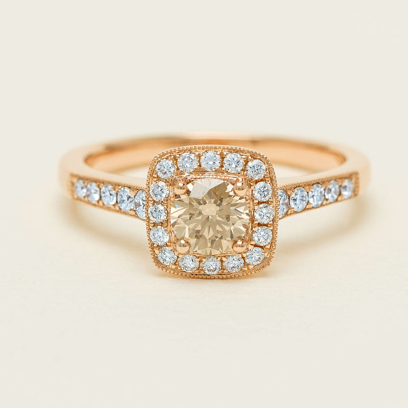 18ct Rose Gold .51ct Champagne Diamond Aurora Ring - Ring - Walker & Hall