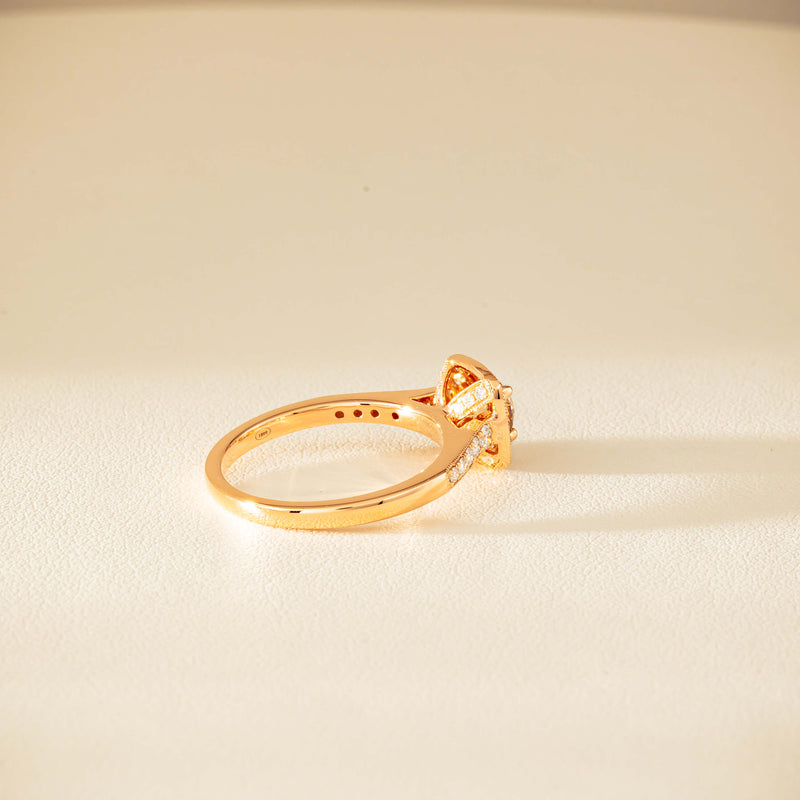 18ct Rose Gold .51ct Champagne Diamond Aurora Ring - Ring - Walker & Hall