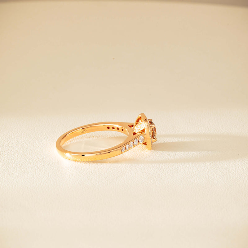 18ct Rose Gold .51ct Champagne Diamond Aurora Ring - Ring - Walker & Hall