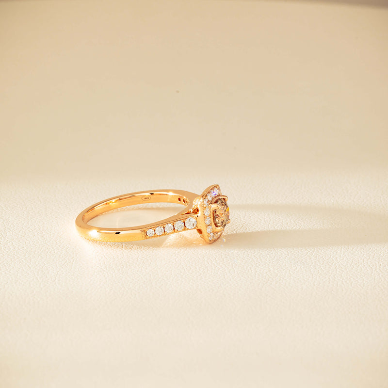 18ct Rose Gold .51ct Champagne Diamond Aurora Ring - Ring - Walker & Hall