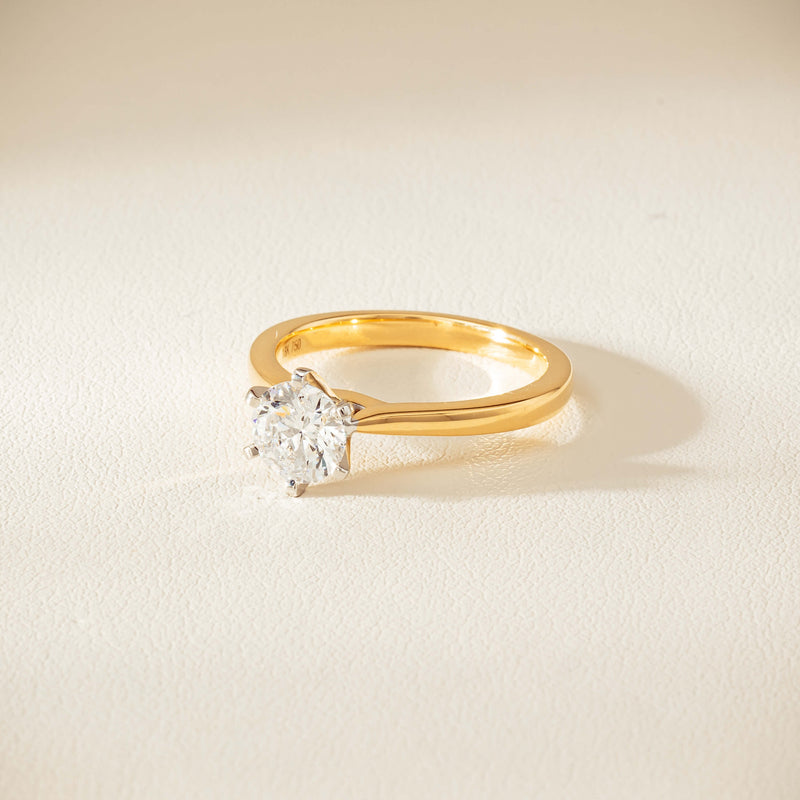 18ct Yellow Gold 1.07ct Reclaimed Diamond Capri Ring - Ring - Walker & Hall