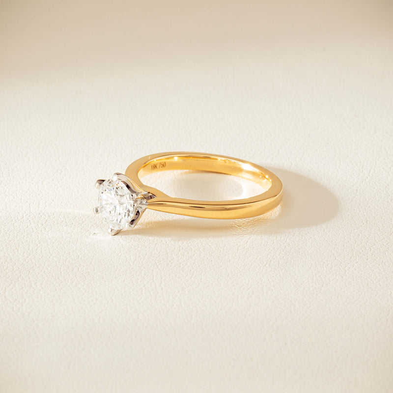 18ct Yellow Gold 1.07ct Reclaimed Diamond Capri Ring - Ring - Walker & Hall