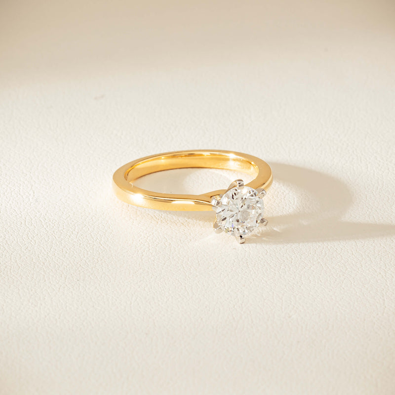 18ct Yellow Gold 1.07ct Reclaimed Diamond Capri Ring - Ring - Walker & Hall