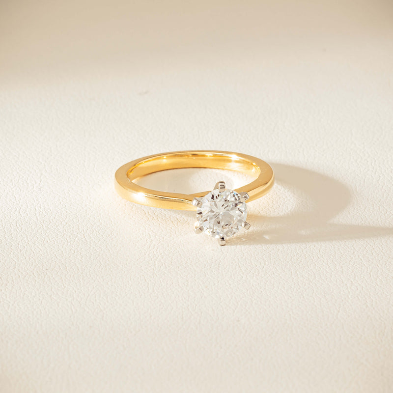 18ct Yellow Gold 1.07ct Reclaimed Diamond Capri Ring - Ring - Walker & Hall