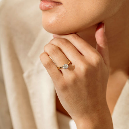 18ct Yellow Gold 1.29ct F VS1 Diamond Capri Ring - Ring - Walker & Hall