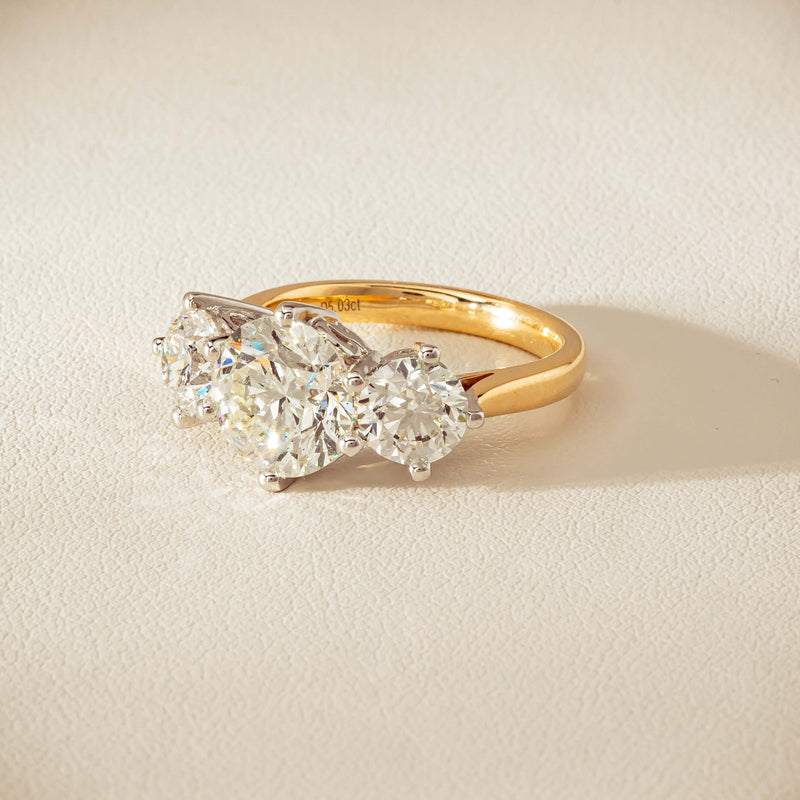 18ct Yellow & White Gold 5.03ct Diamond Coronado Ring - Ring - Walker & Hall