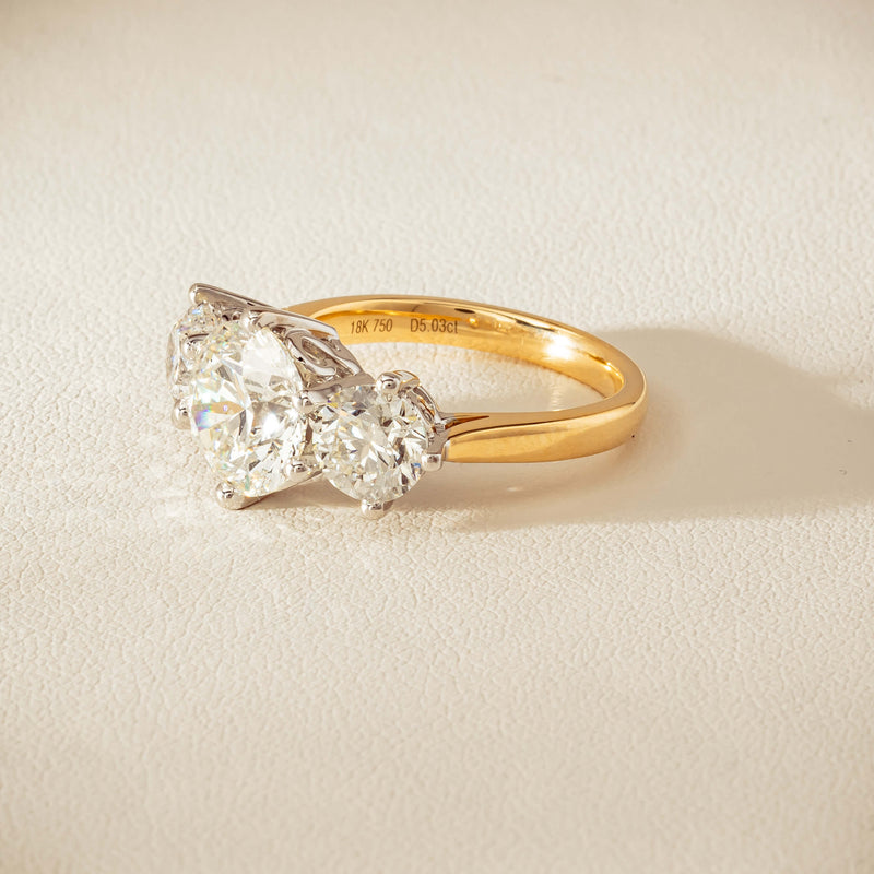 18ct Yellow & White Gold 5.03ct Diamond Coronado Ring - Ring - Walker & Hall