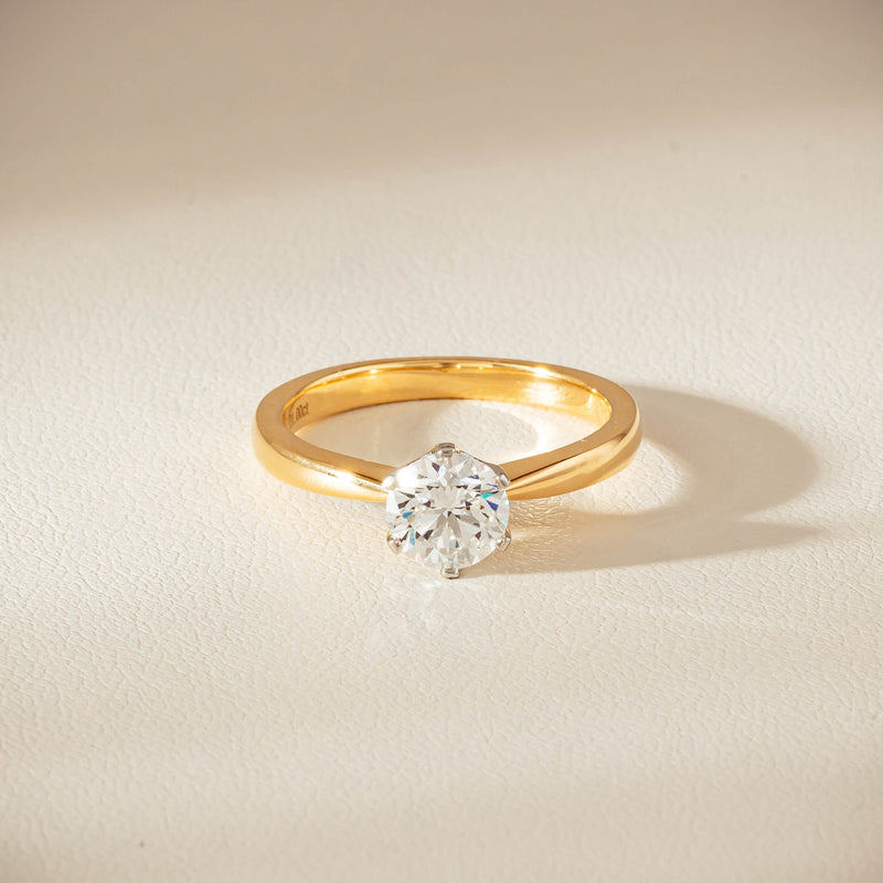 18ct Yellow Gold 1.00ct Reclaimed Diamond Nova Ring - Ring - Walker & Hall