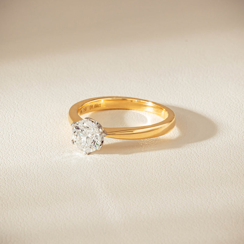 18ct Yellow Gold 1.00ct Reclaimed Diamond Nova Ring - Ring - Walker & Hall