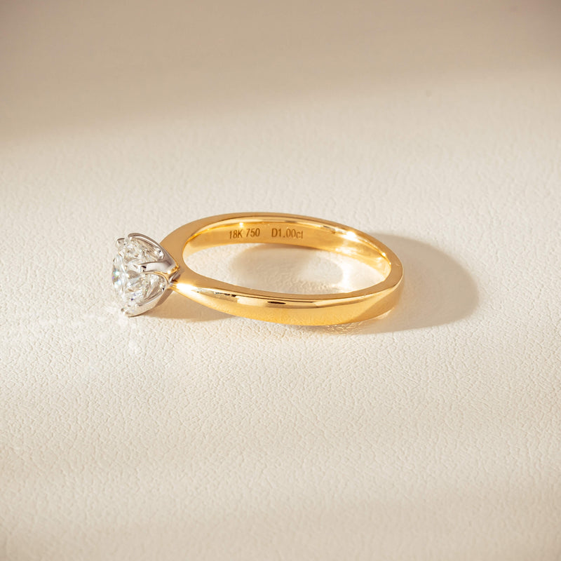 18ct Yellow Gold 1.00ct Reclaimed Diamond Nova Ring - Ring - Walker & Hall