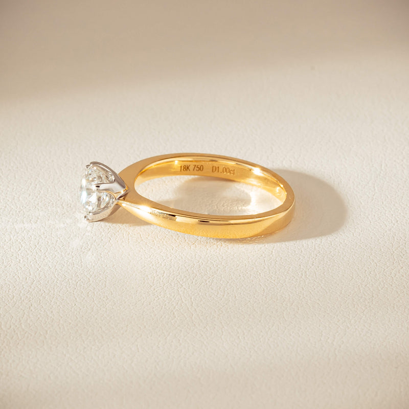 18ct Yellow Gold 1.00ct Reclaimed Diamond Nova Ring - Ring - Walker & Hall