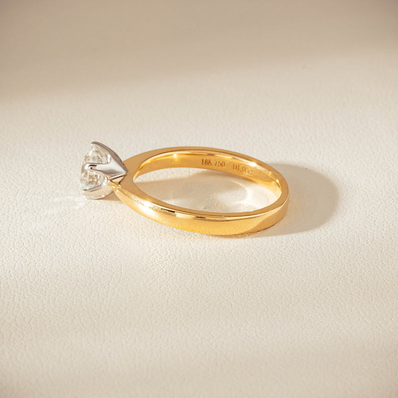 18ct Yellow Gold 1.00ct Reclaimed Diamond Nova Ring - Ring - Walker & Hall