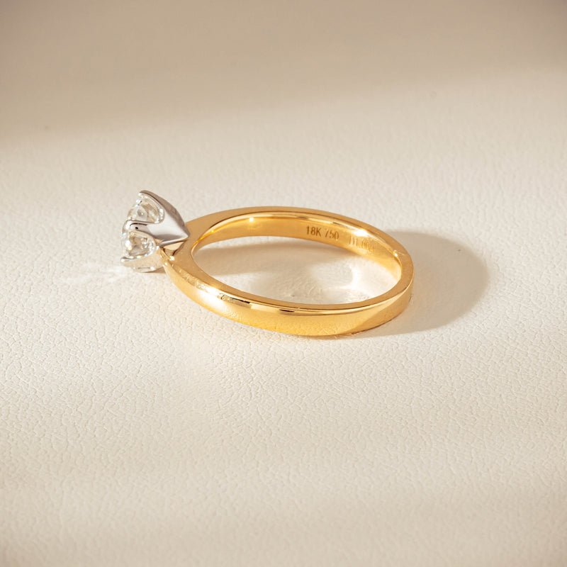 18ct Yellow Gold 1.00ct Reclaimed Diamond Nova Ring - Ring - Walker & Hall