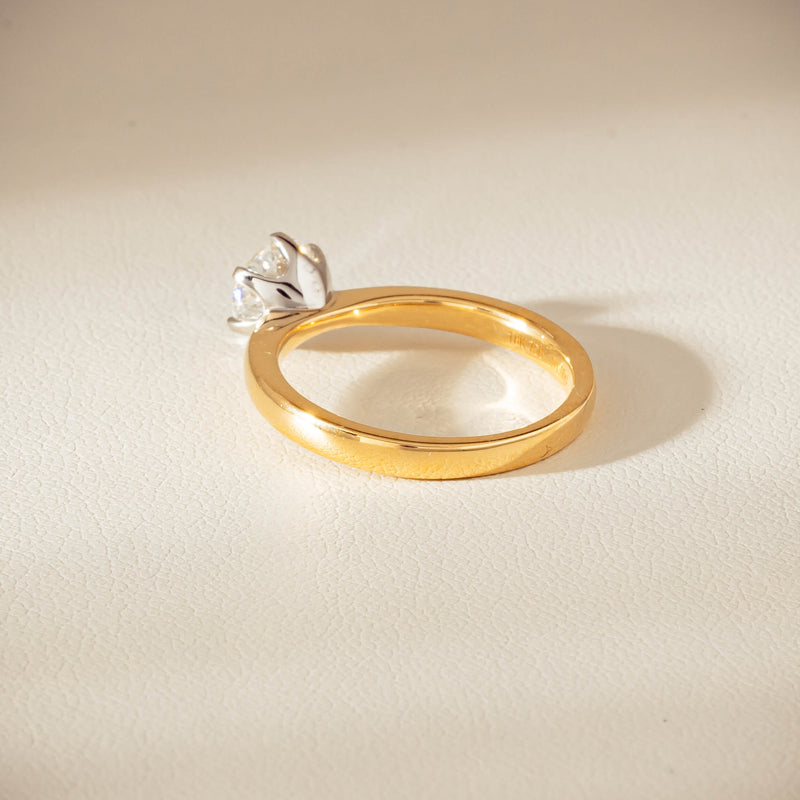 18ct Yellow Gold 1.00ct Reclaimed Diamond Nova Ring - Ring - Walker & Hall