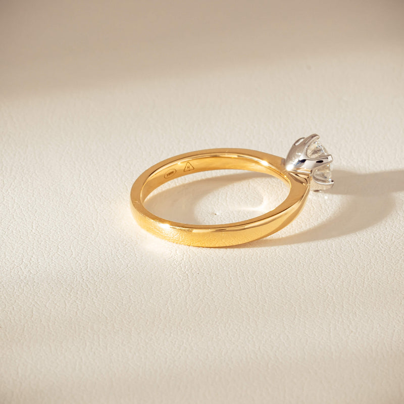 18ct Yellow Gold 1.00ct Reclaimed Diamond Nova Ring - Ring - Walker & Hall