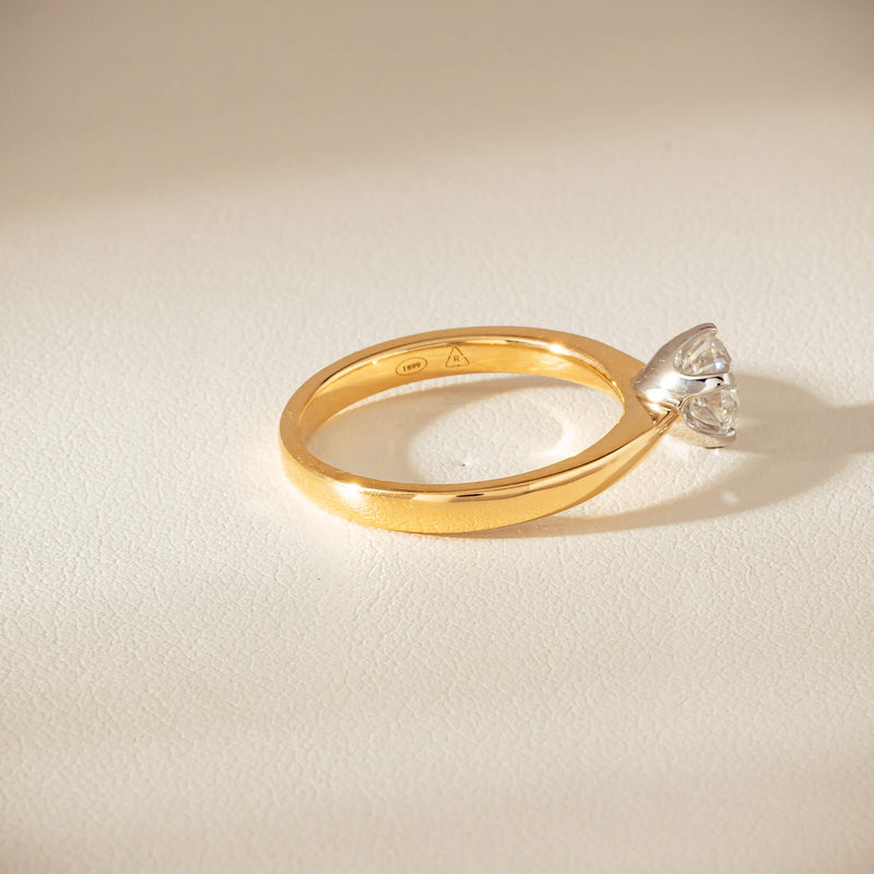 18ct Yellow Gold 1.00ct Reclaimed Diamond Nova Ring - Ring - Walker & Hall