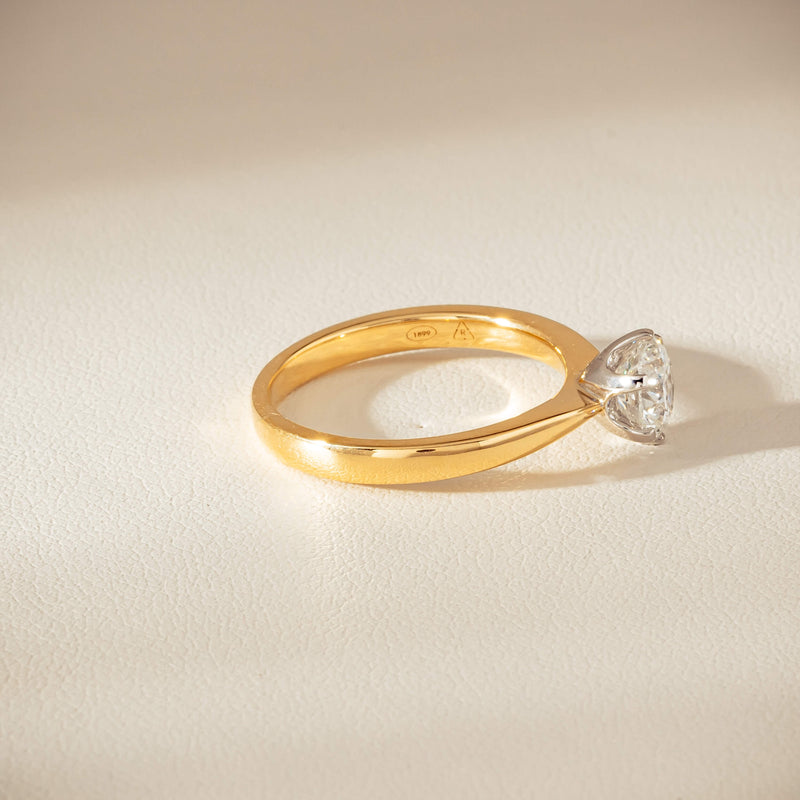 18ct Yellow Gold 1.00ct Reclaimed Diamond Nova Ring - Ring - Walker & Hall