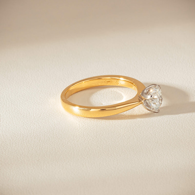 18ct Yellow Gold 1.00ct Reclaimed Diamond Nova Ring - Ring - Walker & Hall