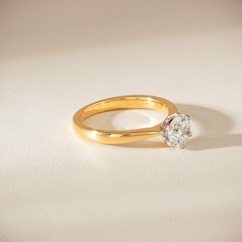 18ct Yellow Gold 1.00ct Reclaimed Diamond Nova Ring - Ring - Walker & Hall