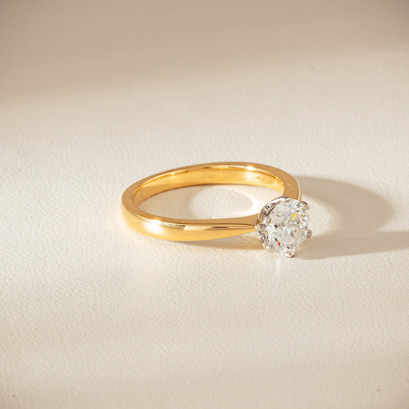 18ct Yellow Gold 1.00ct Reclaimed Diamond Nova Ring - Ring - Walker & Hall