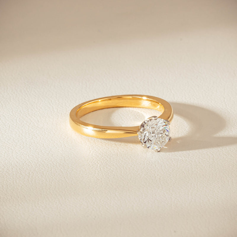 18ct Yellow Gold 1.00ct Reclaimed Diamond Nova Ring - Ring - Walker & Hall