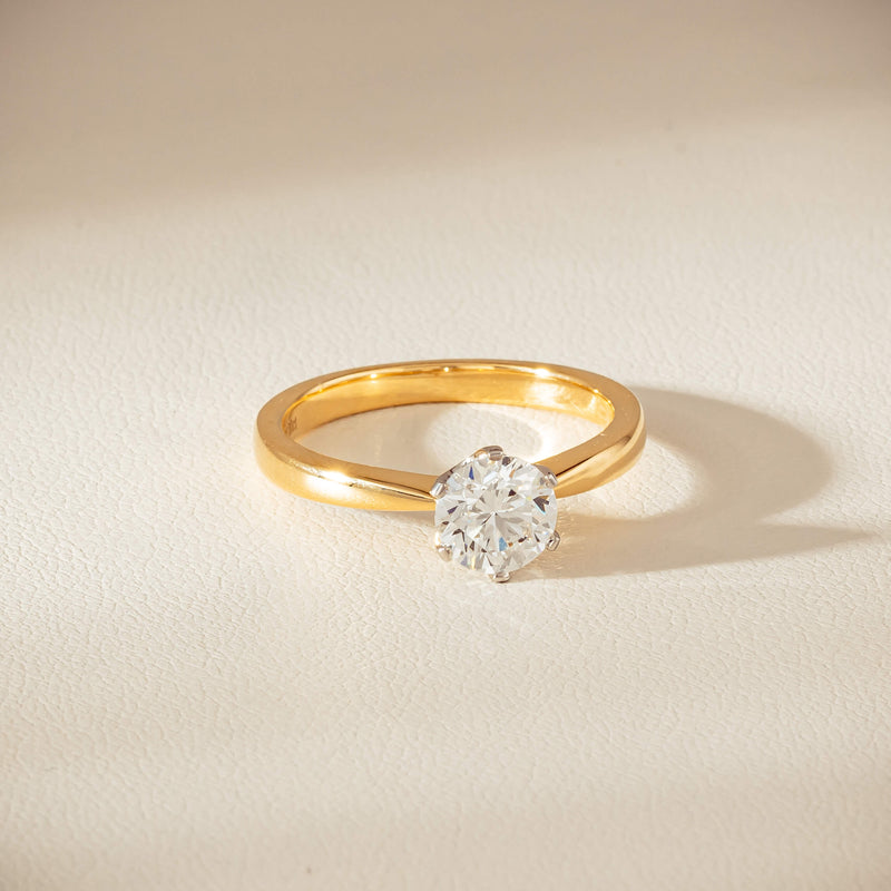 18ct Yellow Gold 1.00ct Reclaimed Diamond Nova Ring - Ring - Walker & Hall