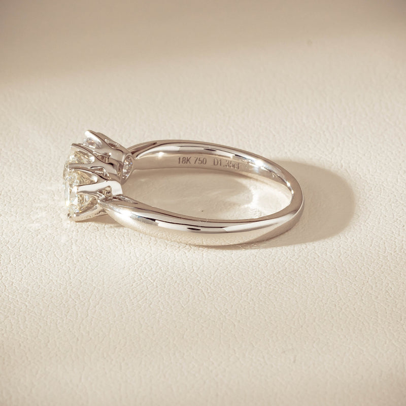 18ct White Gold 1.35ct Reclaimed Diamond Trilogy Ring - Ring - Walker & Hall