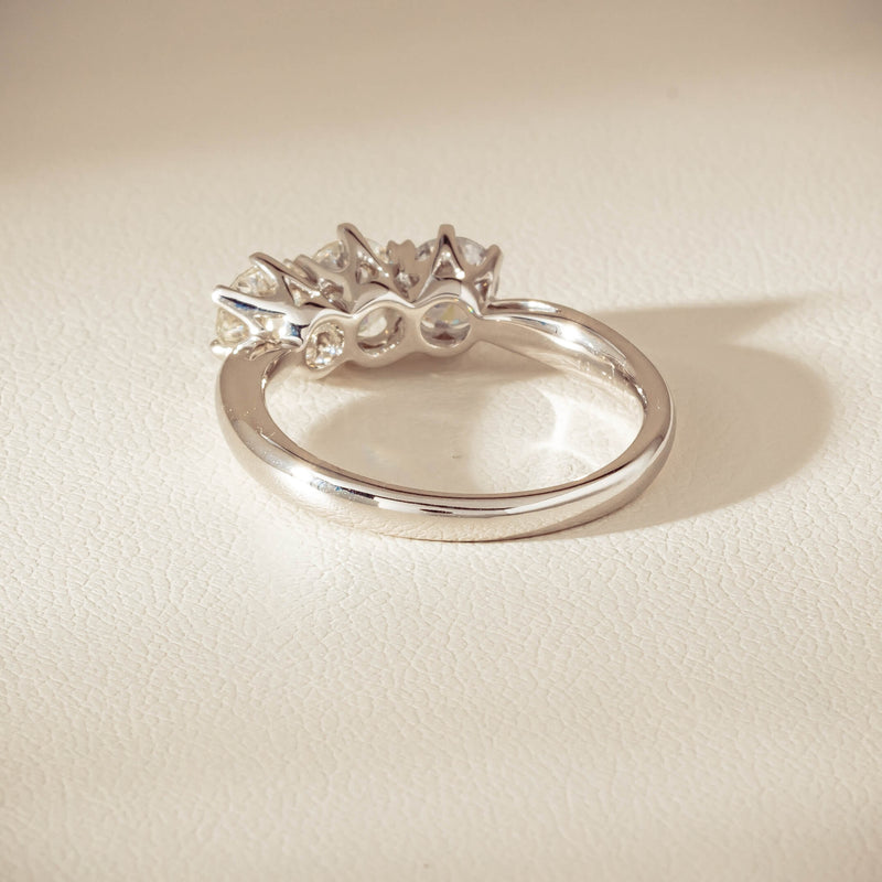 18ct White Gold 1.35ct Reclaimed Diamond Trilogy Ring - Ring - Walker & Hall