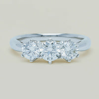 18ct White Gold 1.35ct Reclaimed Diamond Trilogy Ring - Ring - Walker & Hall