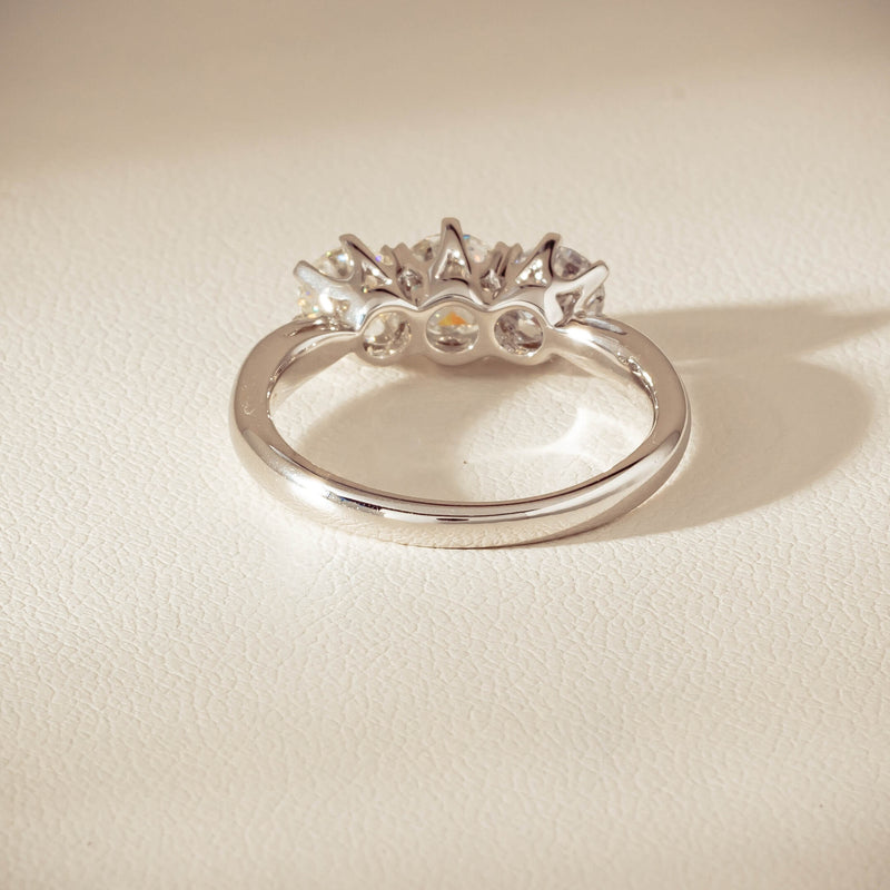 18ct White Gold 1.35ct Reclaimed Diamond Trilogy Ring - Ring - Walker & Hall