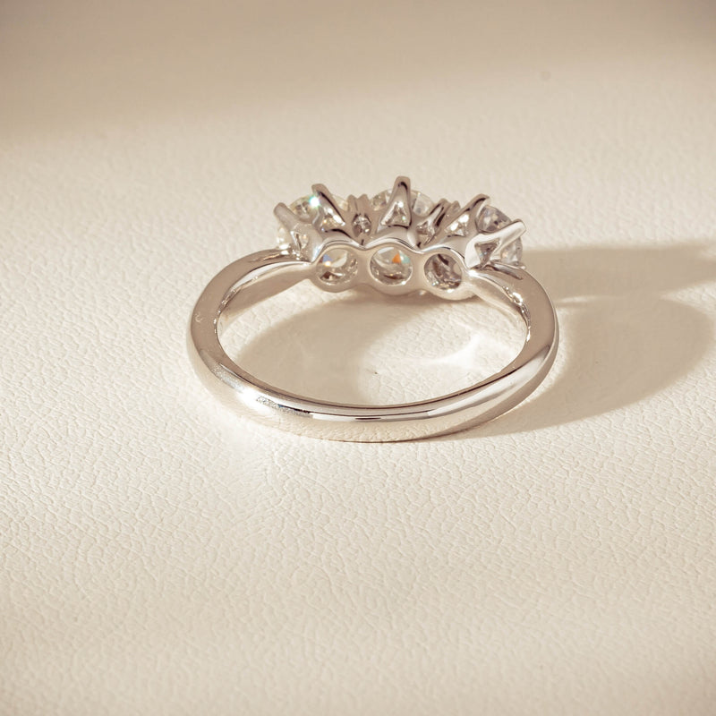 18ct White Gold 1.35ct Reclaimed Diamond Trilogy Ring - Ring - Walker & Hall