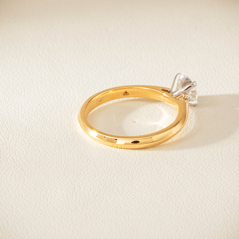 18ct Yellow Gold .72ct Reclaimed Diamond Venetian Ring - Ring - Walker & Hall