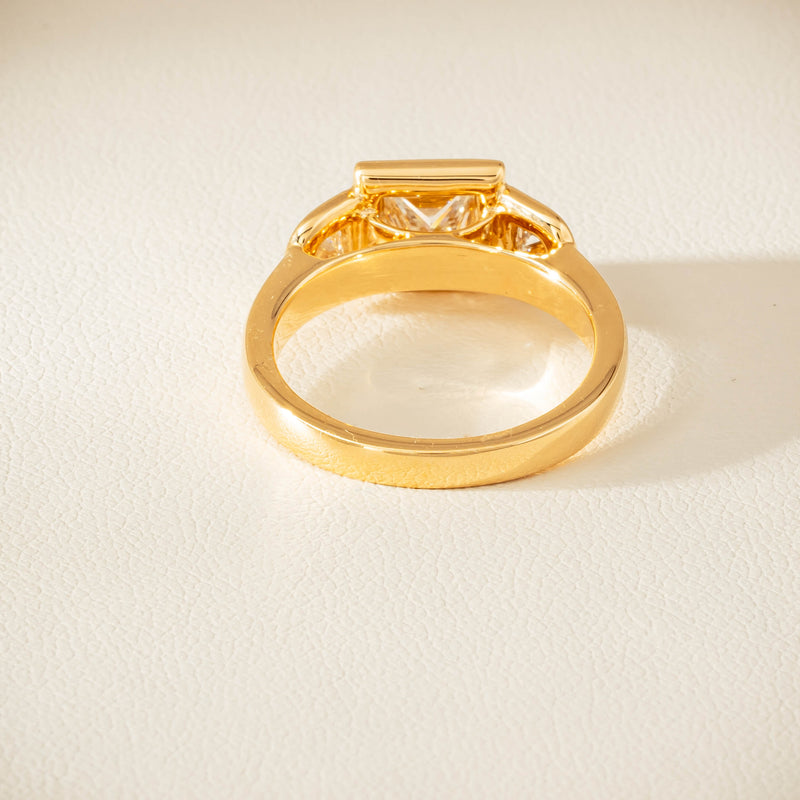 18ct Yellow Gold 1.04ct Reclaimed Princess-Cut Diamond Fusion Ring - Ring - Walker & Hall