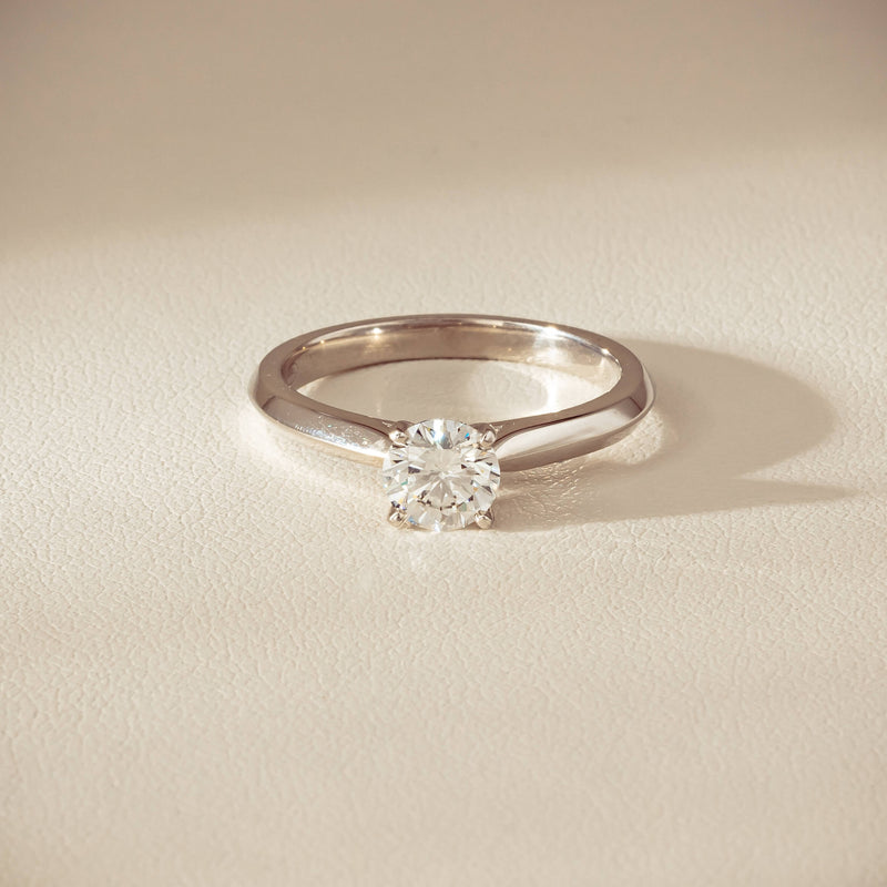 18ct White Gold .78ct Reclaimed Diamond Venetian Ring - Ring - Walker & Hall