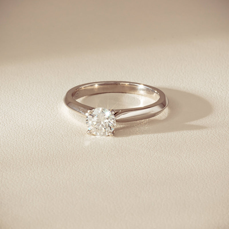 18ct White Gold .78ct Reclaimed Diamond Venetian Ring - Ring - Walker & Hall