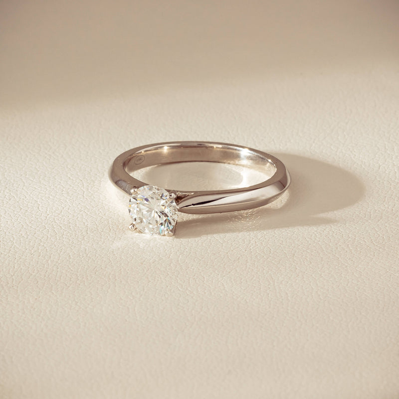 18ct White Gold .78ct Reclaimed Diamond Venetian Ring - Ring - Walker & Hall