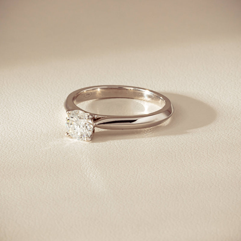 18ct White Gold .78ct Reclaimed Diamond Venetian Ring - Ring - Walker & Hall