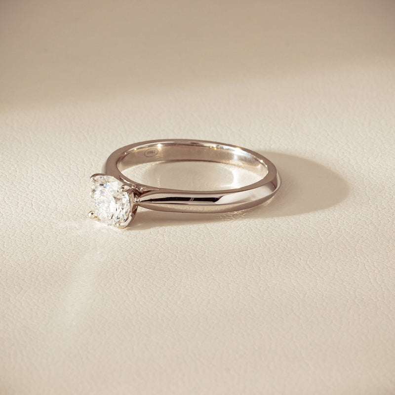 18ct White Gold .78ct Reclaimed Diamond Venetian Ring - Ring - Walker & Hall