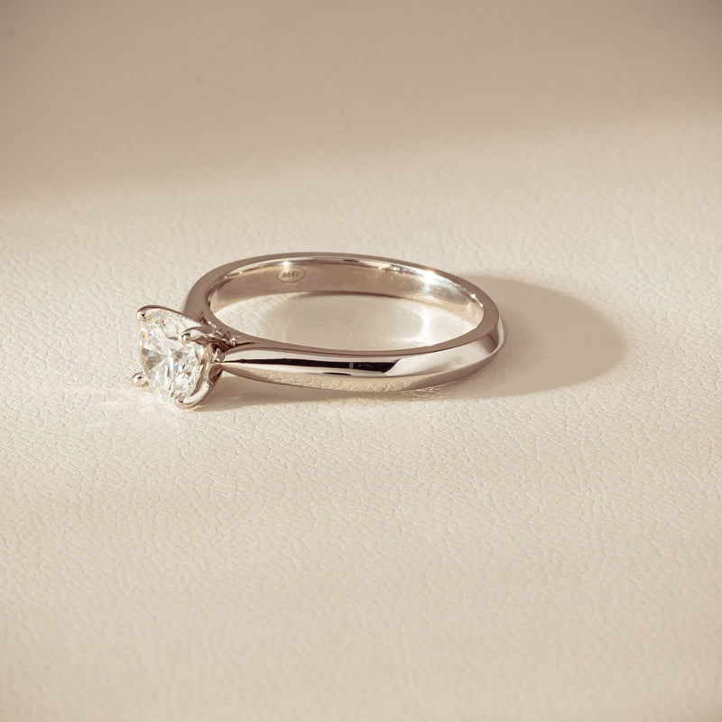 18ct White Gold .78ct Reclaimed Diamond Venetian Ring - Ring - Walker & Hall