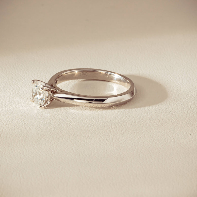 18ct White Gold .78ct Reclaimed Diamond Venetian Ring - Ring - Walker & Hall