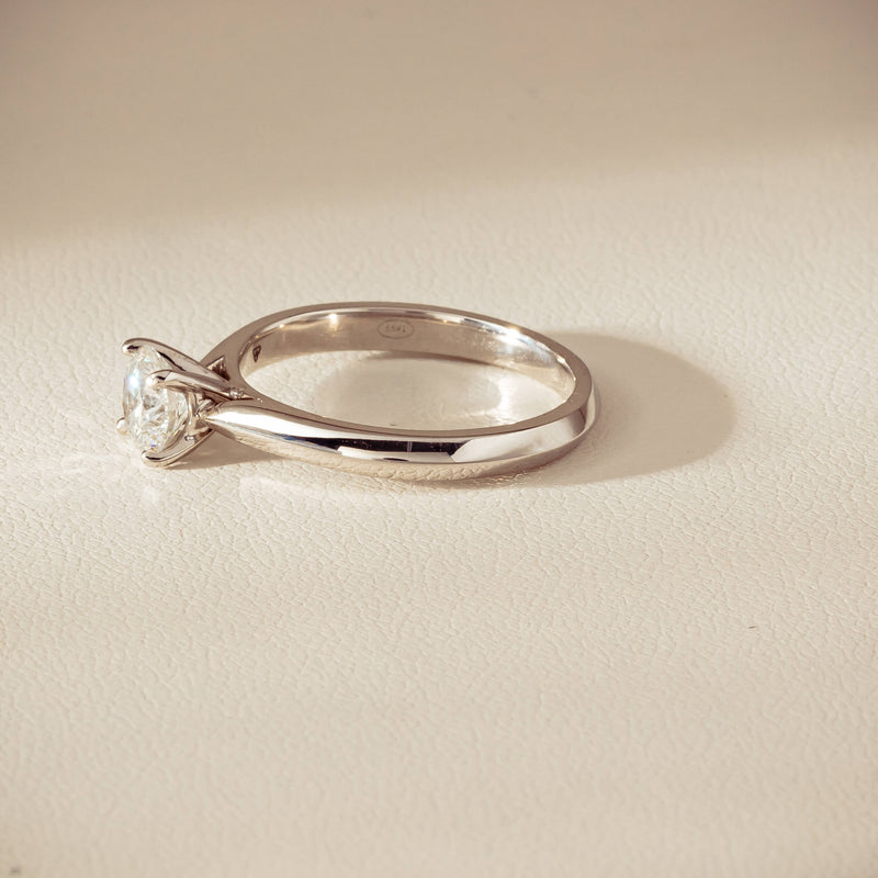 18ct White Gold .78ct Reclaimed Diamond Venetian Ring - Ring - Walker & Hall