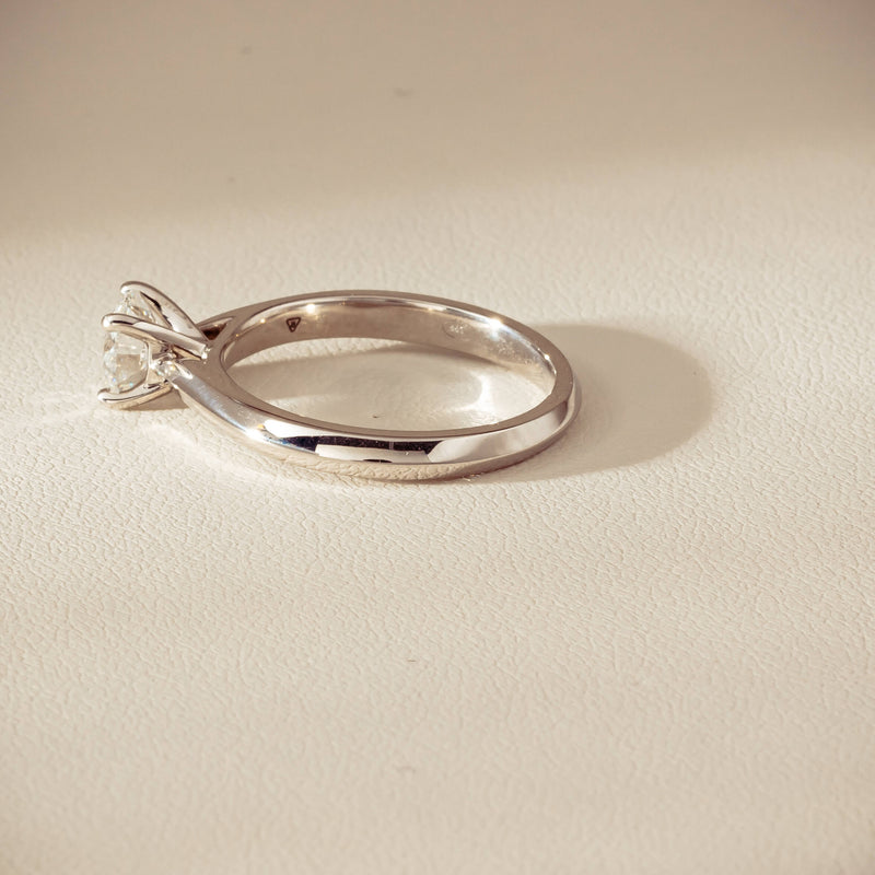 18ct White Gold .78ct Reclaimed Diamond Venetian Ring - Ring - Walker & Hall