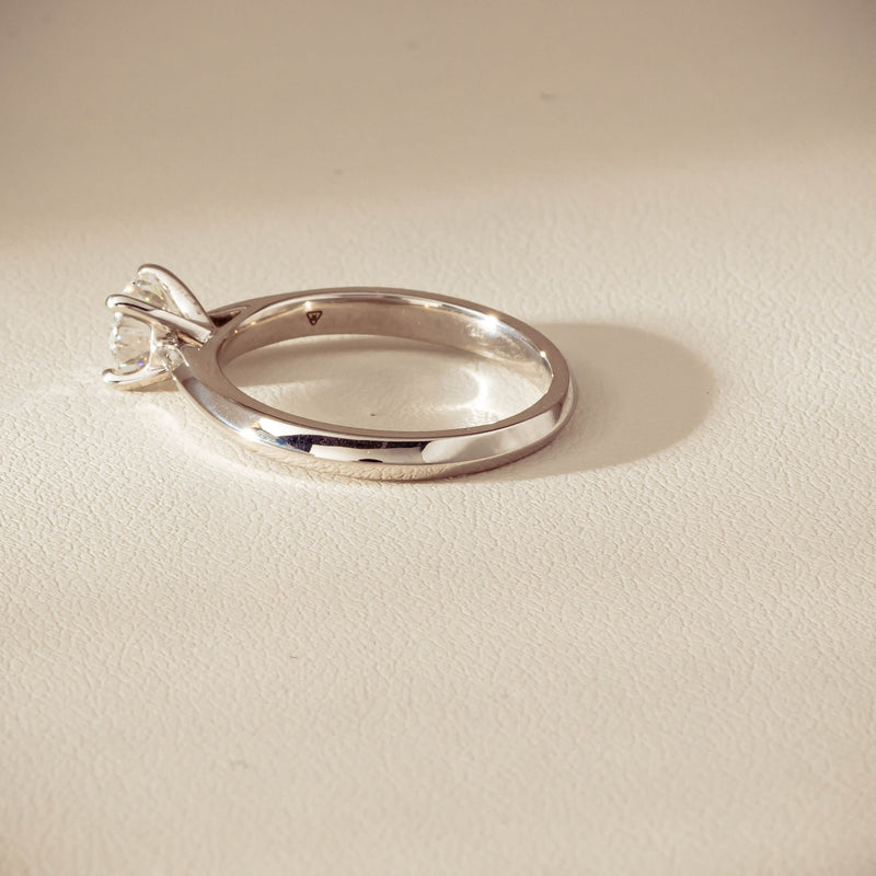 18ct White Gold .78ct Reclaimed Diamond Venetian Ring - Ring - Walker & Hall