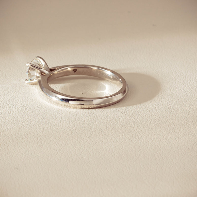 18ct White Gold .78ct Reclaimed Diamond Venetian Ring - Ring - Walker & Hall