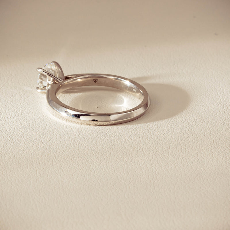 18ct White Gold .78ct Reclaimed Diamond Venetian Ring - Ring - Walker & Hall